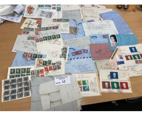 Stamps : Vintage postal history worldwide - interesting lot , mini sheets, Greece, Algeria, Germany