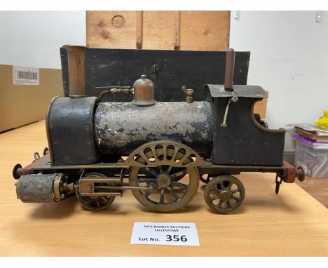 Diecast : (Bing 1 gauge) - Vintage locomotive by Stevens Model Dockyard or similar - fair condition - within wooden box