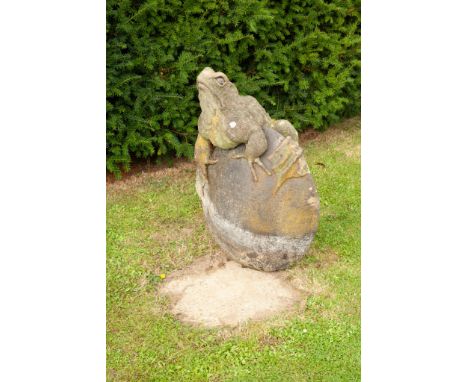 ▲ Brendan HesmondhalghFrog On Stone Stoneware 50cm high by 60cm wide by 40cm deep   Lots 52-109 are from a private UK collect