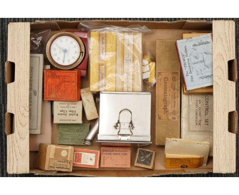 A Selection of Various Early Darkroom Accessories, including cyclists tripod clip, Kodak timer, push pints and more (a lot)