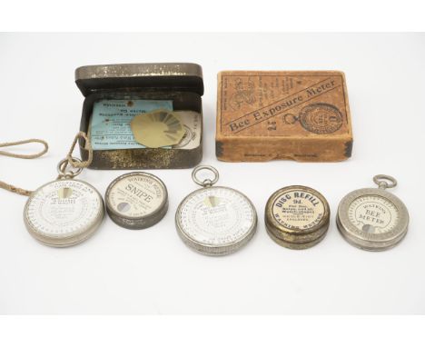 A Small Selection of Early Light Meters, including Watkins Snipe, Wynnes Infallible Actinometer and more (a lot)