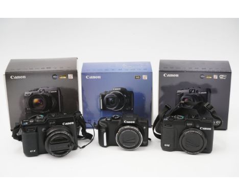 Three Canon Digital Compact Cameras, including Powershot G1x, G16 and XC170 IS, all in maker's boxes (3)