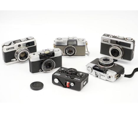 A Selection of Various Compact Cameras, including Rollei 35TE, Fujica Drive, Olympus Pen and others (6)