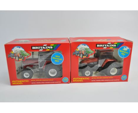 Britains Massey Ferguson 3680 Tractor with Flotation Tyres plus New Holland M160 on Flotations. Both M in G to E Boxes. (2)
