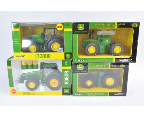 Britains 1/32 John Deere Tractor Group including 7020, 7280R, 7920 plus Siku 8360R. M in VG Boxes. (4)