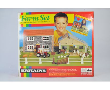 Britains 1/32 Farm Set including Buildings, Tractor and Accessories etc. M in E Box.