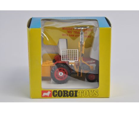 Corgi No. 73 Massey Ferguson 165 Tractor with Saw Attachment. NM to M in E Box.