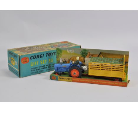 Corgi GS No. 33 Fordson Power Major Tractor with Beast Carrier and Animals. Generally NM to M in VG to E Box.