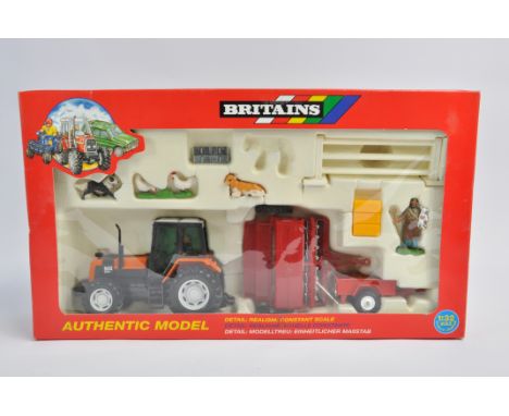 Britains Renault 155.54 Tractor and Implement gift Set. NM to M in VG box.
