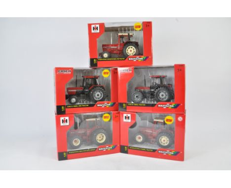Britains 1/32 Case and IH Tractor Group. M in E boxes. (5)