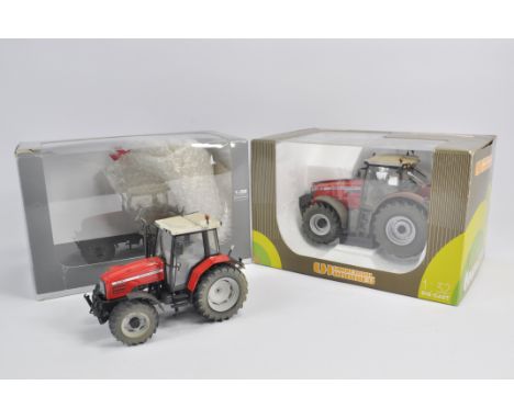 Universal Hobbies 1/32 Massey Ferguson 6290 Tractor Custom plus MF8690 Weathered and Custom Version. Both E in Boxes. (2)