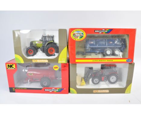 1/32 Farm Group including Universal Hobbies Claas Atles, Britains NC Tanker, Marson Trailer and UH Kirovets Tractor with Load