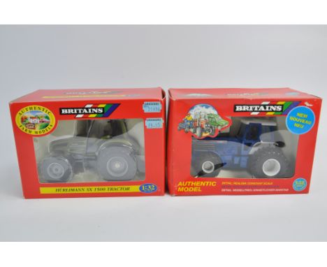 Britains Hurlimann SX1500 Tractor plus Ford 8730 on Flotation Tyres. Both M in E Boxes. (2)