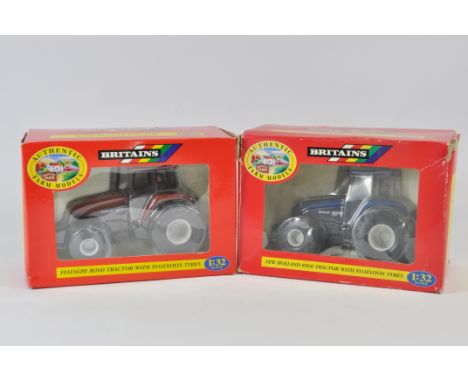 Britains 1/32 Fiatagri M160 Tractor with Flotation Tyres plus New Holland 8560 with Flotations. Both M in F to VG boxes. (2)