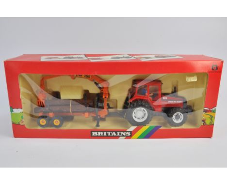 Britains 1/32 Valmet 805 (first version) tractor with Forestry Trailer Set. M in E Box. Great Example.