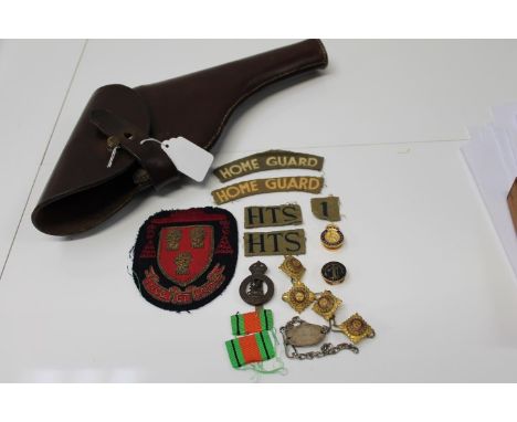 Second World War Home Guard private purchase Webley revolver holster, purchased by Capt. R. Kemsley I.A. Herts. Home Guard, t