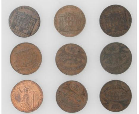 Essex - Braintree and Chelmsford 18th century Halfpenny tokens - Braintree (D & H 4) (x 4).  VF - AU and Chelmsford Shire Hal
