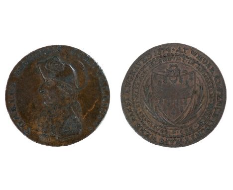 Suffolk 18th century Penny tokens - Bury, Bust of Cornwalis L. In cocked Hat E:  Decks Post Office Bury 1794 (D & H 4).  GVF 