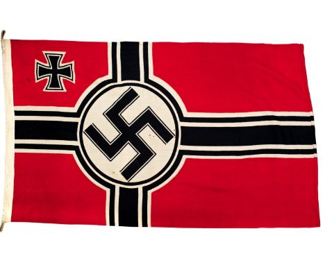 Nazi Reichskrieg battle flag with stamped maker's details to edge by Plutzar and Brüll K. G. Bielitz O / S - a good original 