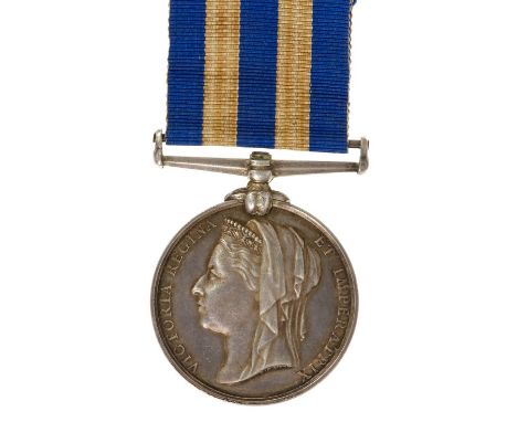 Victorian Egypt medal 1882 - 1889 - no clasp, undated, named to 1557 Pte. C. Godfrey. 1 / Yorks: R