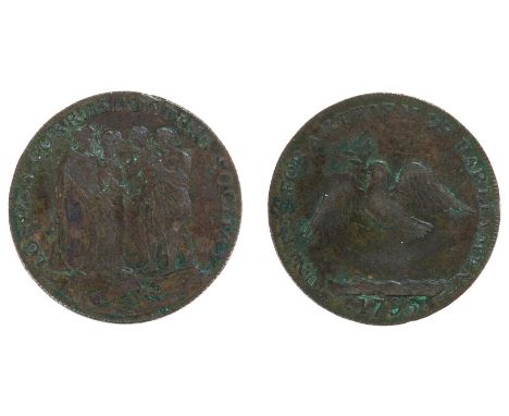 Middlesex 18th century Halfpenny token - London Corresponding Society, Fable of The Bundle of Sticks R / United For A Reform 