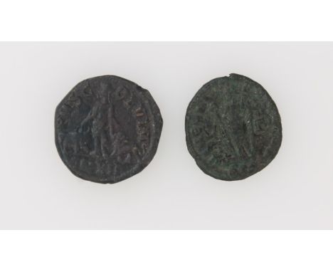 Roman - Herennia Etruscilla (wife of Trajan Decius) AE Sestertius.  GF and Galeria Valeria AE Follis R / Veneri Victrici.  AV