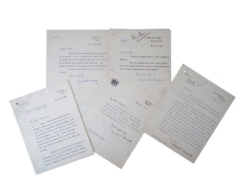 Winston Churchill (1874 -1965) album of letters,PLEASE NOTE: It is not certain if all the signatures on the letters are Churc