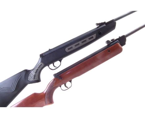 Hatsun Striker .22 air rifle, with 18" barrel and black synthetic stock, serial number 091327802, and a Diana Series 70 model
