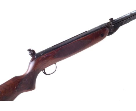 Webley Mk3 .22 air rifle (mechanism faulty as trigger sear will not engage) with later chequered stock, Parker Hale PH16M tar