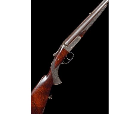 Cased Alexander Henry .450 3 1/4 double rifle, serial number 6803, 28" Damascus barrels with file cut top ribs engraved Alex.