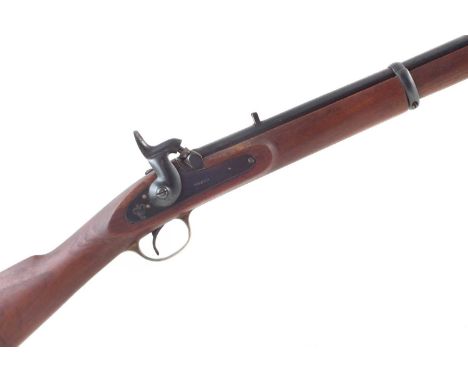 Replica three band Enfield percussion rifle, with 39" barrel which has not been bored fully through. No licence required to b