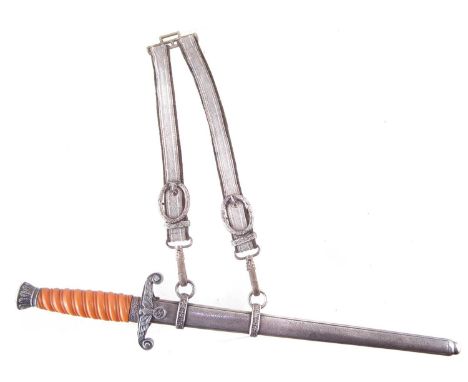 German Third Reich WWII Army Dagger, the blade marked W.K.C. (Weyersberg, Kirschbaum &amp; Cie.) Solingen, with hanging strap