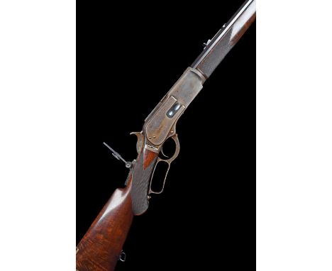 Winchester Deluxe 1876 45/75 lever action rifle, serial number 3572, 25" half round half octagonal barrel fitted with flat to