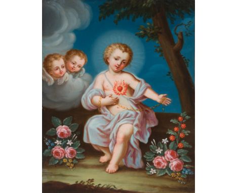 Attributed to José Campeche (San Juan, Puerto Rico, 1751 - 1809)“Infant Jesus”Oil on copper.&nbsp;23,5 x 18,5 cm.&nbsp;&nbsp;