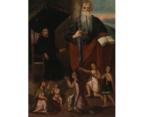 Novo-Hispanic school. Possibly Puebla. Mexico. Late seventeenth century.“Viceroy Juan de Palafox y Mendoza next to Saint Paul