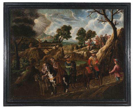 Melchor Pérez Holguín (Cochabamba, Bolivia, 1660 - Potosí, 1732)"The First Journey of Saint James the Greater to Hispania"Oil