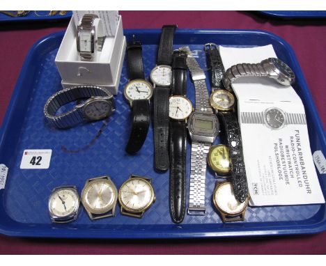 Assorted Ladies and Gent's Wristwatches, including Smiths Astral watch head (no strap), Timex, Reflex, TCM radio controlled w