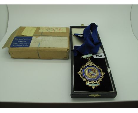 A Large Hallmarked Silver Gilt and Enamel Medallion, "National and Local Government Officers Association" "Trent RHA Branch" 