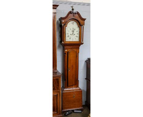 An oak white dial eight-day longcase clock, signed Broad Bodmin, later case