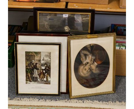 Mezzotint of Nelson by Turner after Hoppner, and six other prints (7)