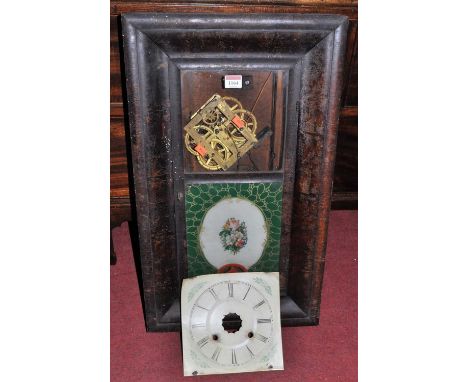 An early 20th century American mahogany drop trunk wall clock (for restoration)