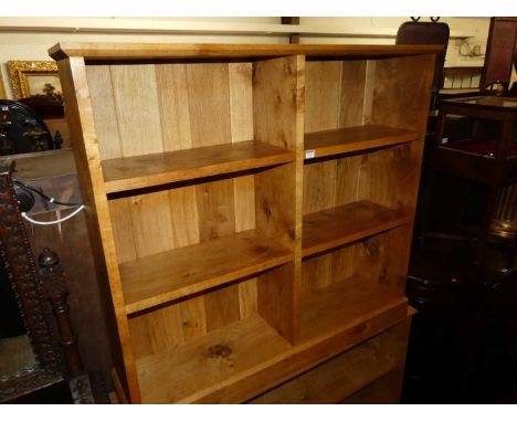 Tom Luxmoore - a light oak freestanding open six division bookcase, width 120cm