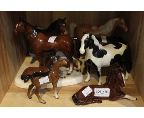 Seven Beswick ceramic horses