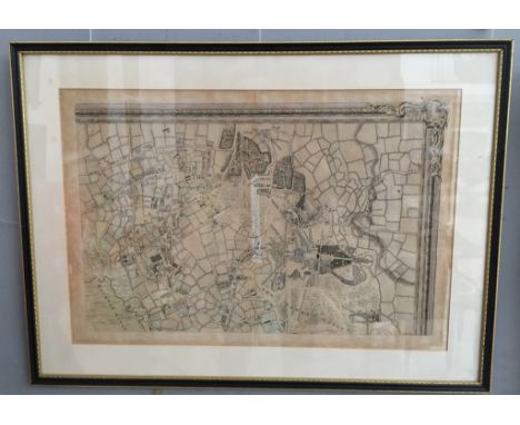 An 18th century map of Wanstead, engraved by R. Parr, c1750, lightly hand coloured; together with an engraving of Wanstead Ho