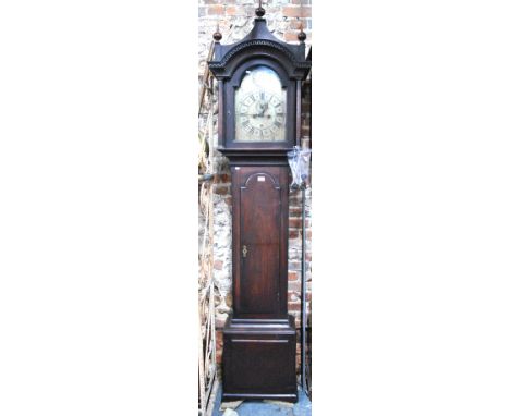 Nicholas Corbin, Portsmouth, an 8-day mahogany longcase clock, the silvered arched dial with subsidiary seconds and a date ap