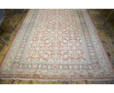 A Turkish carpet, the Ziegler design on pale terracotta ground, 2.85 x 1.94 m Condition Report Deterioration includes extensi