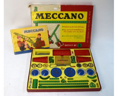 A boxed Meccano Outfit No 5, c/w instruction manual