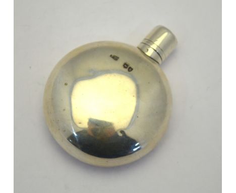 A Victorian Sampson Mordan silver scent flask of flattened circular form with screw cover, London 1882