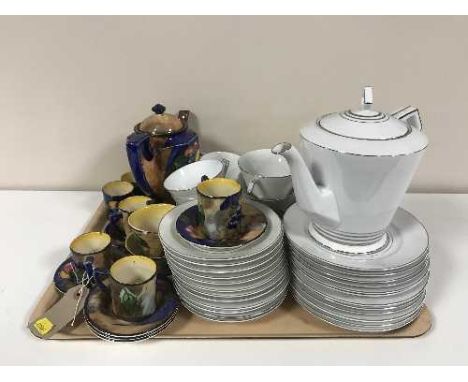 A tray of H & K Tunstall miniature tea service and a tea set 
