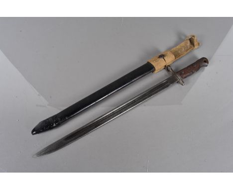 A 1913 Pattern Remington bayonet, dated 1917, complete with scabbard (AF) and frog